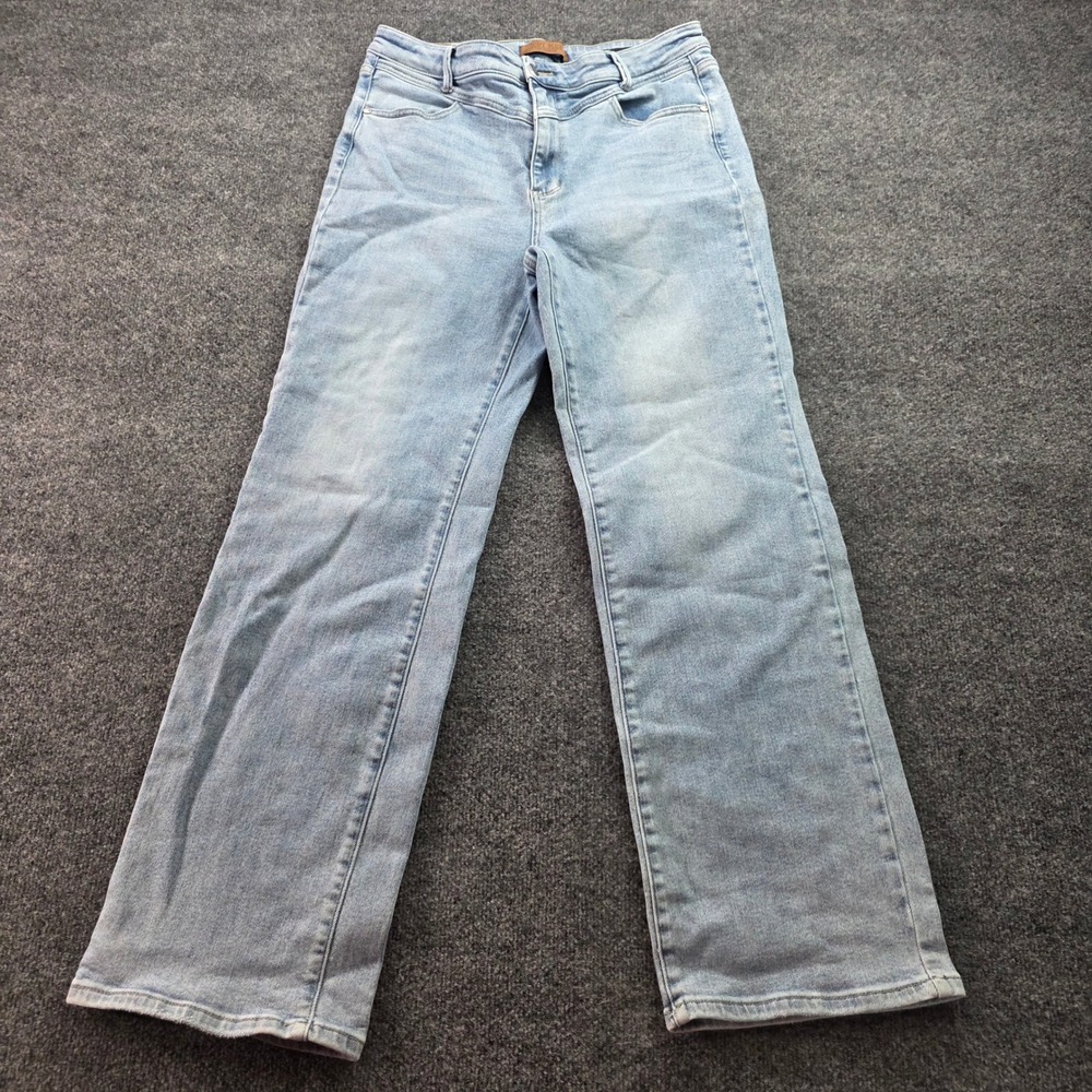 Judy Blue Retro Wide Fit Jeans Light Wash High Rise Stretch Denim 15/32 Womens - Picture 2 of 12